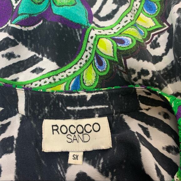 Rococo sand throne print silk embroidered blouse - Picture 7 of 10